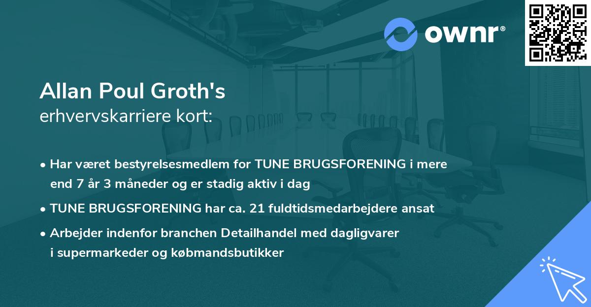 Allan Poul Groth's erhvervskarriere kort