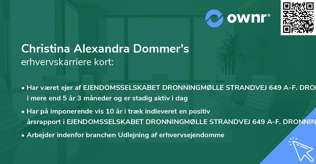 Christina Alexandra Dommer's erhvervskarriere kort