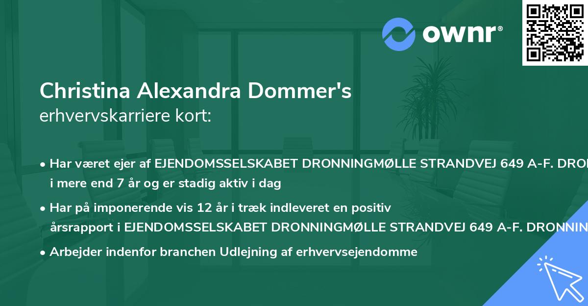 Christina Alexandra Dommer's erhvervskarriere kort