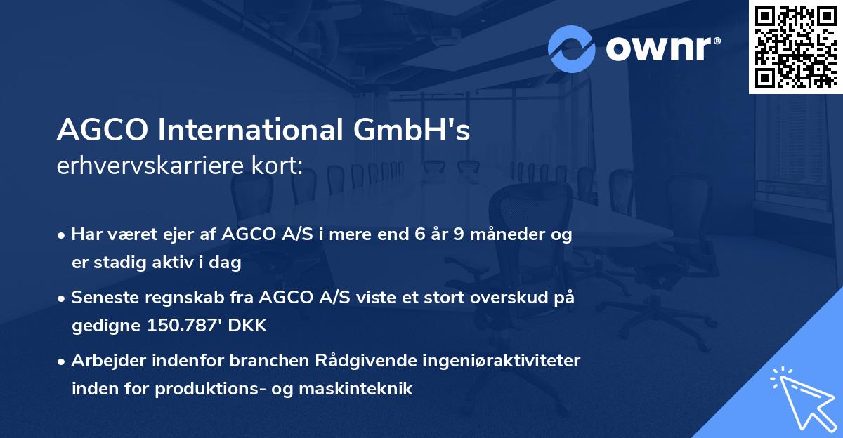 AGCO International GmbH's erhvervskarriere kort