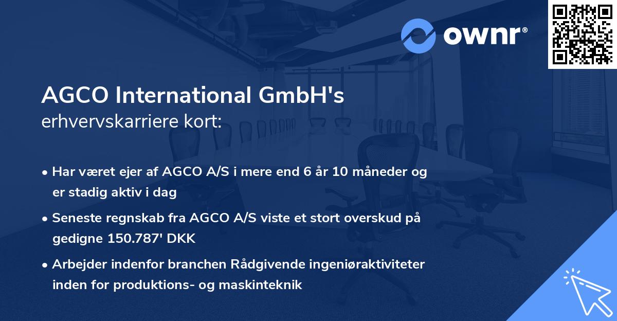AGCO International GmbH's erhvervskarriere kort