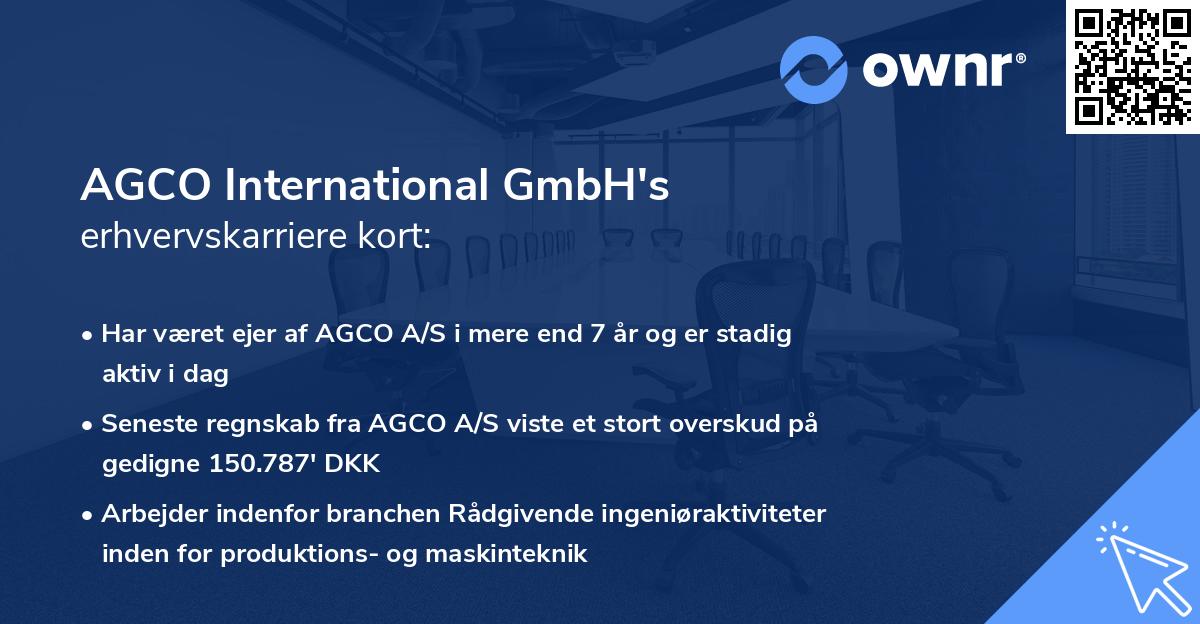AGCO International GmbH's erhvervskarriere kort