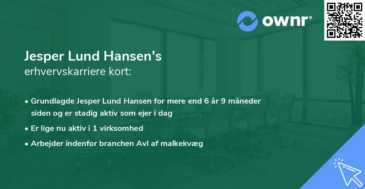 Jesper Lund Hansen's erhvervskarriere kort