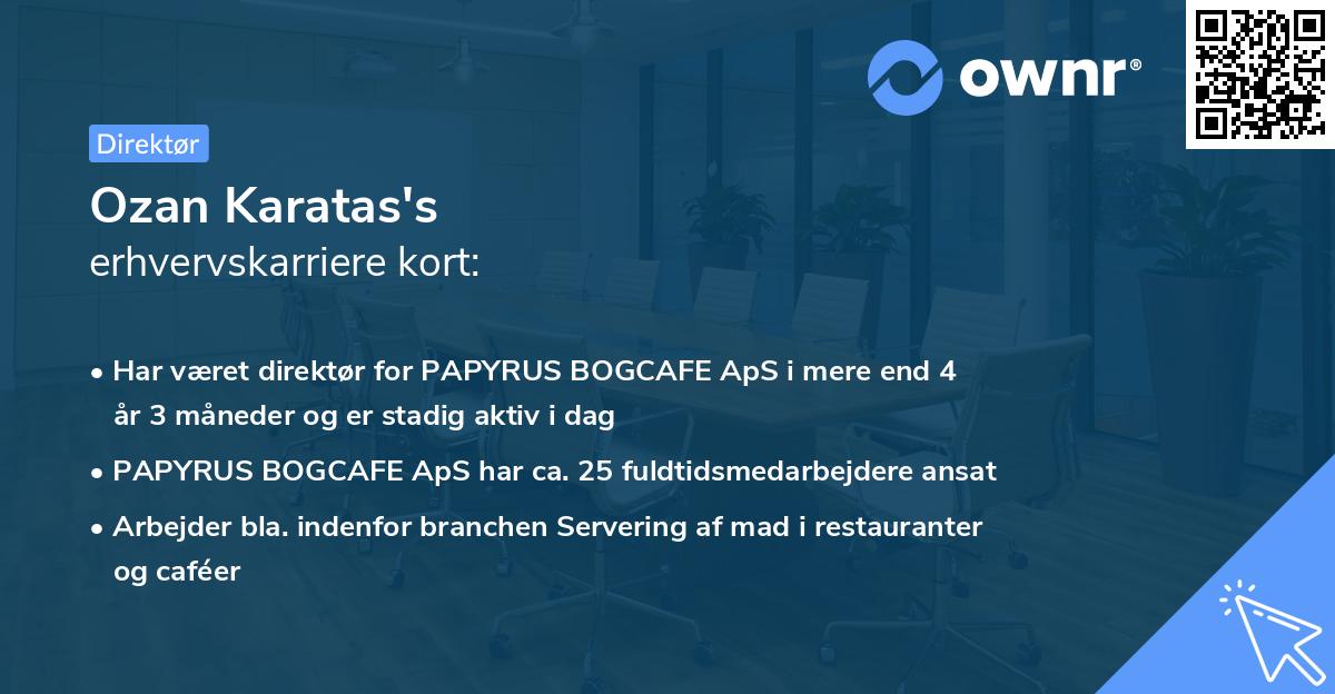 Ozan Karatas's erhvervskarriere kort