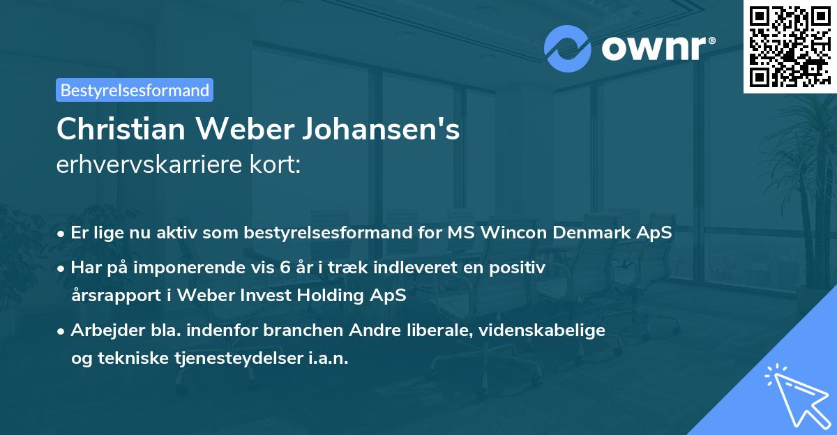 Christian Weber Johansen's erhvervskarriere kort