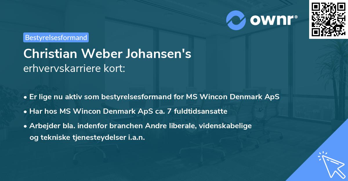 Christian Weber Johansen's erhvervskarriere kort