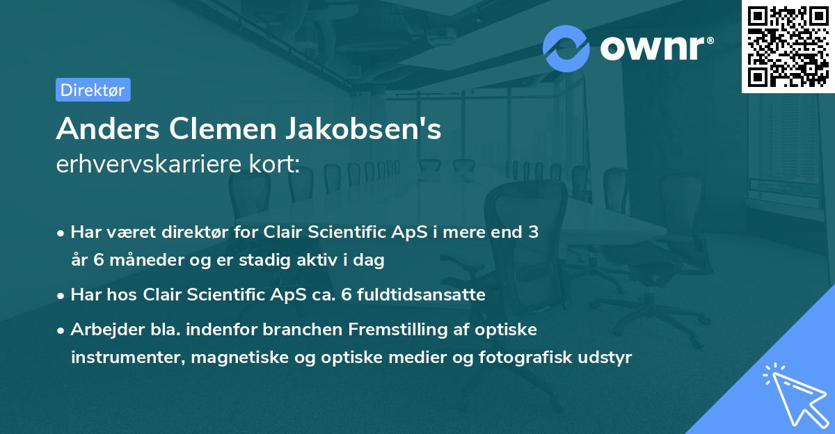 Anders Clemen Jakobsen's erhvervskarriere kort