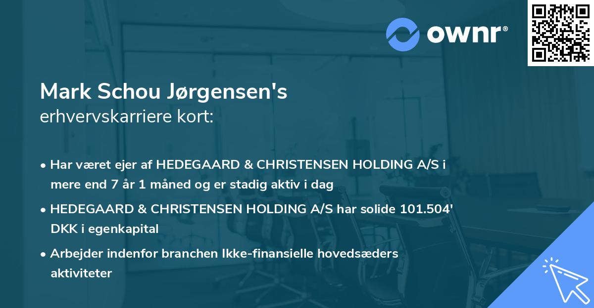 Mark Schou Jørgensen's erhvervskarriere kort