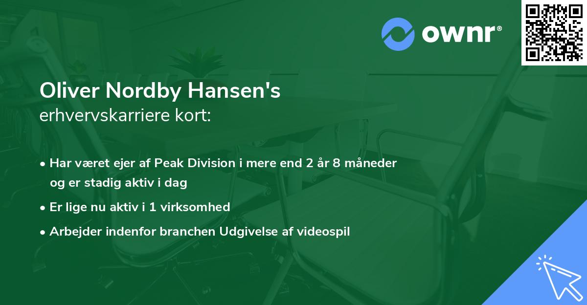 Oliver Nordby Hansen's erhvervskarriere kort