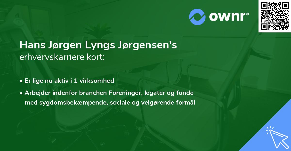 Hans Jørgen Lyngs Jørgensen's erhvervskarriere kort