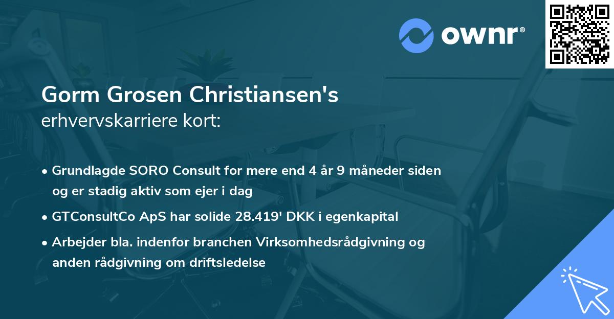 Gorm Grosen Christiansen's erhvervskarriere kort