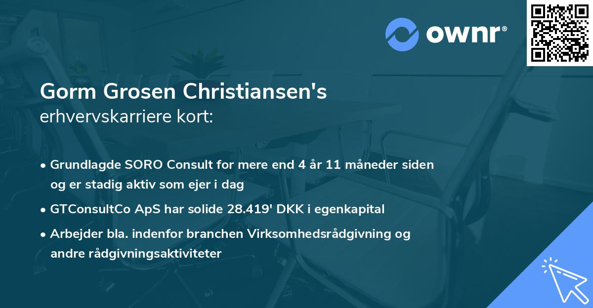 Gorm Grosen Christiansen's erhvervskarriere kort