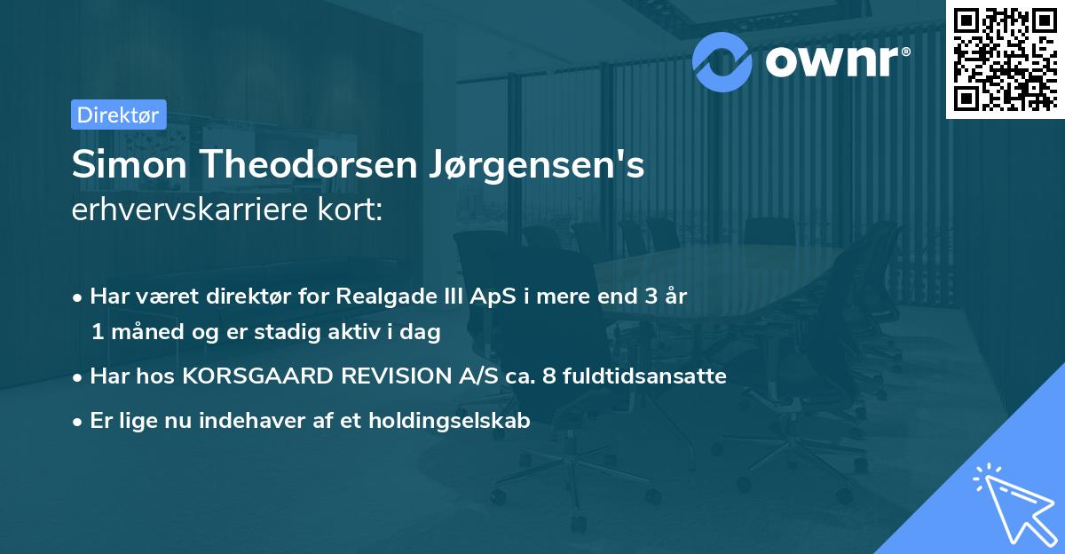 Simon Theodorsen Jørgensen's erhvervskarriere kort