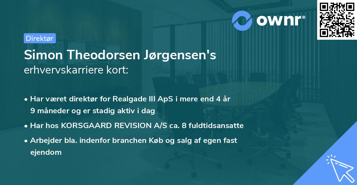 Simon Theodorsen Jørgensen's erhvervskarriere kort