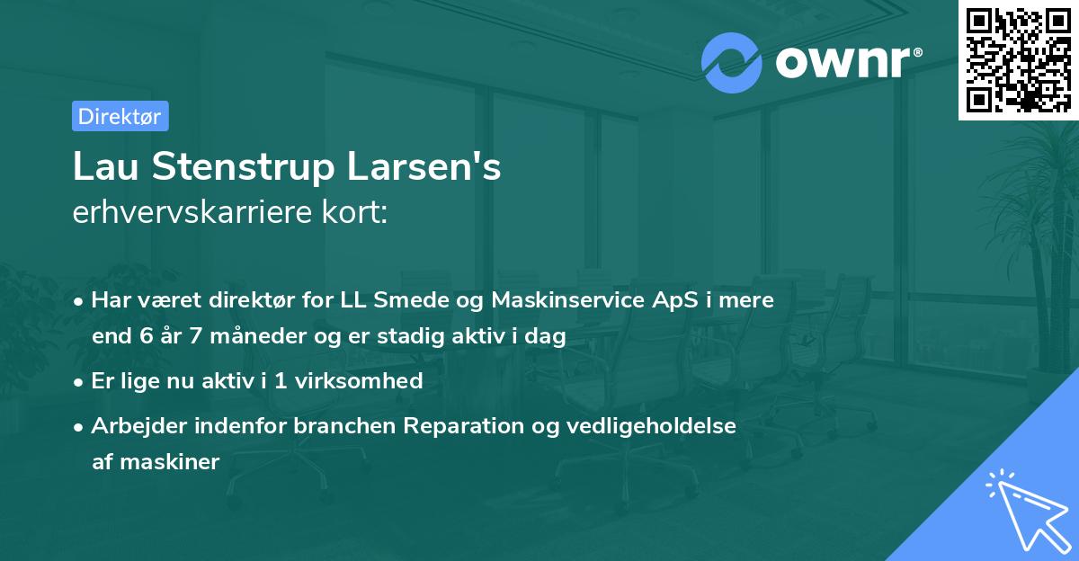 Lau Stenstrup Larsen's erhvervskarriere kort