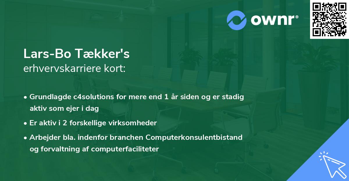 Lars-Bo Tækker's erhvervskarriere kort