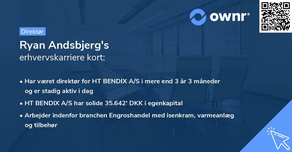 Ryan Andsbjerg's erhvervskarriere kort