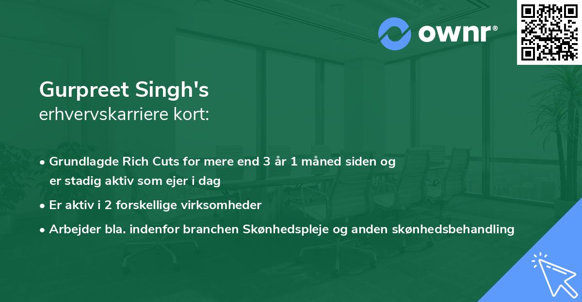 Gurpreet Singh's erhvervskarriere kort
