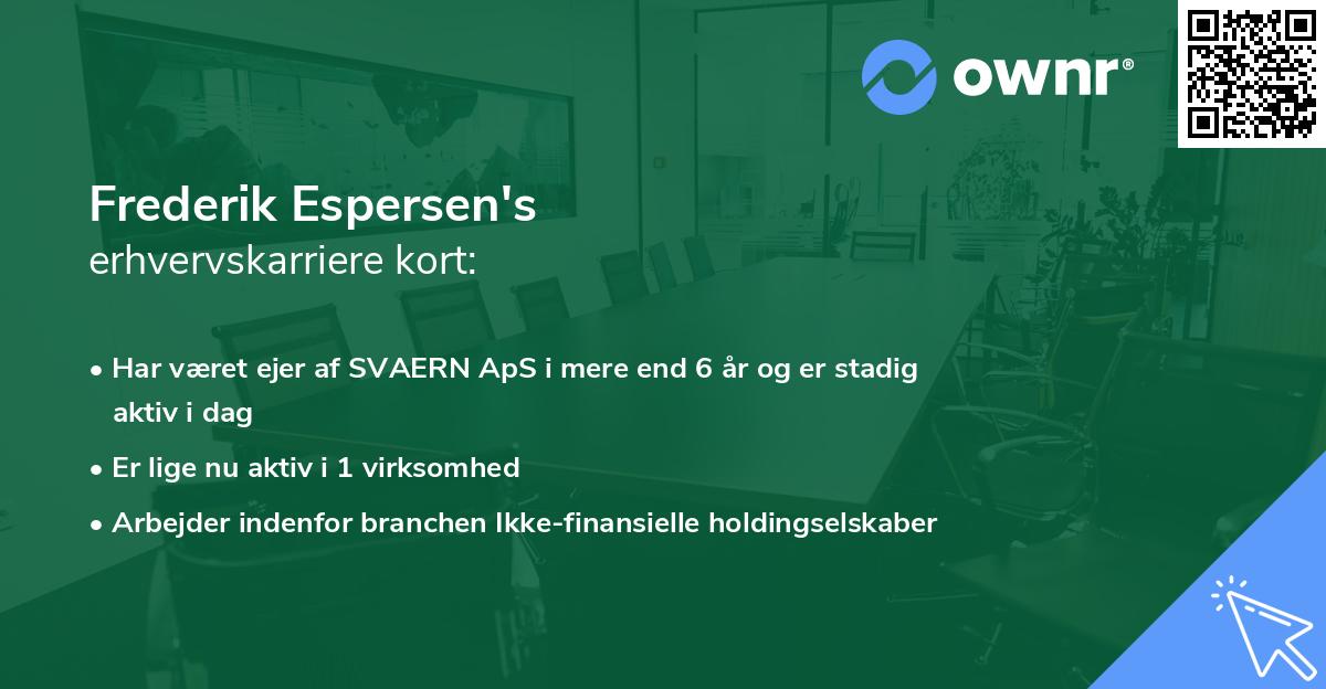 Frederik Espersen's erhvervskarriere kort