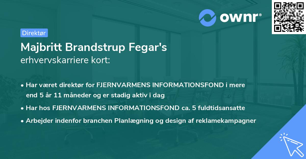 Majbritt Brandstrup Fegar's erhvervskarriere kort