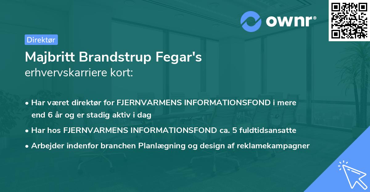 Majbritt Brandstrup Fegar's erhvervskarriere kort