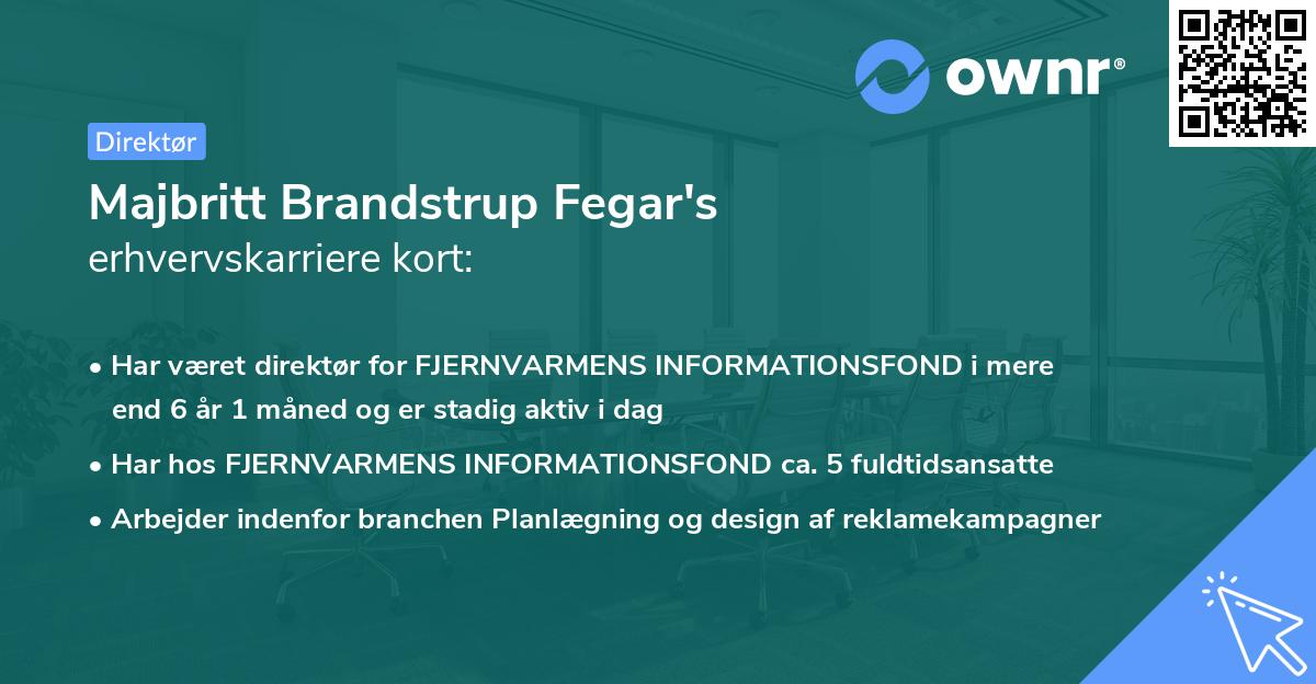 Majbritt Brandstrup Fegar's erhvervskarriere kort