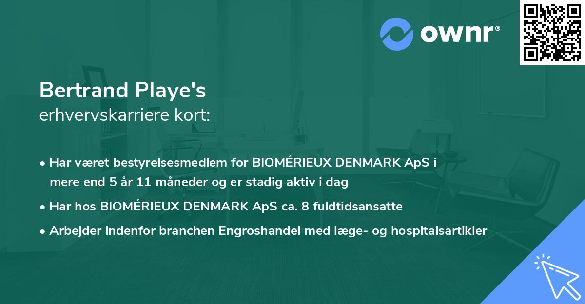 Bertrand Playe's erhvervskarriere kort