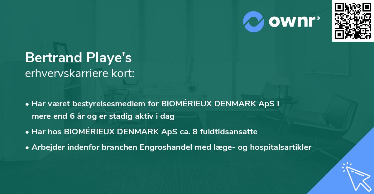 Bertrand Playe's erhvervskarriere kort