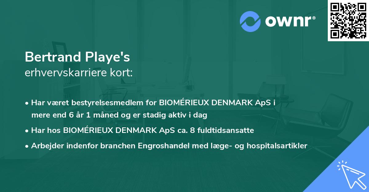 Bertrand Playe's erhvervskarriere kort