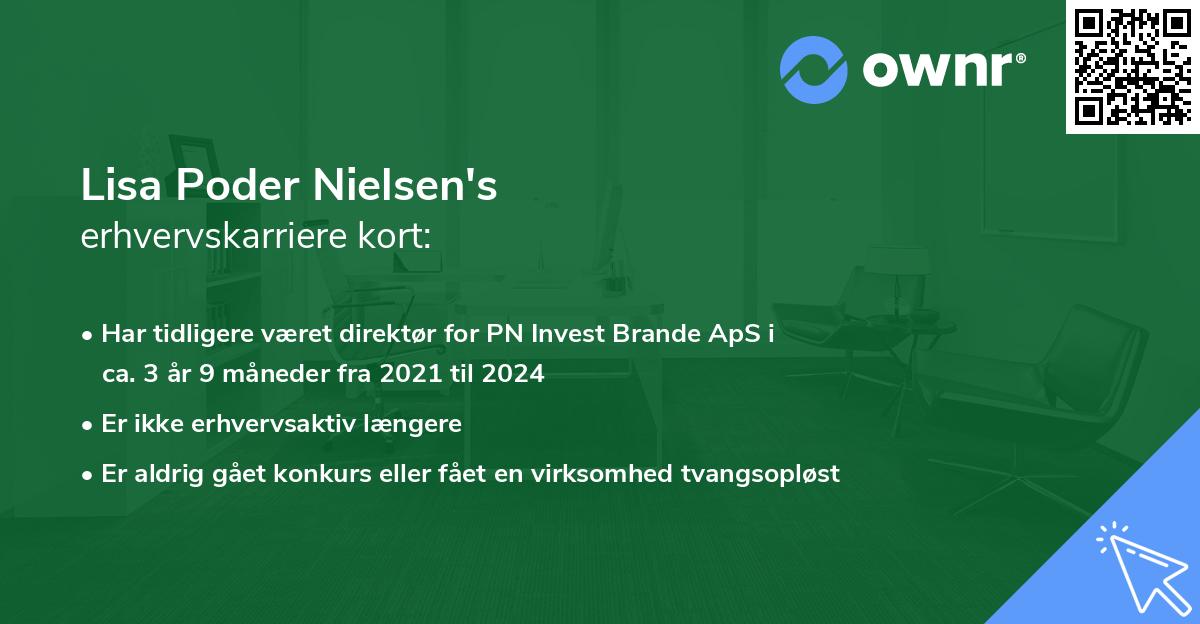 Lisa Poder Nielsen's erhvervskarriere kort