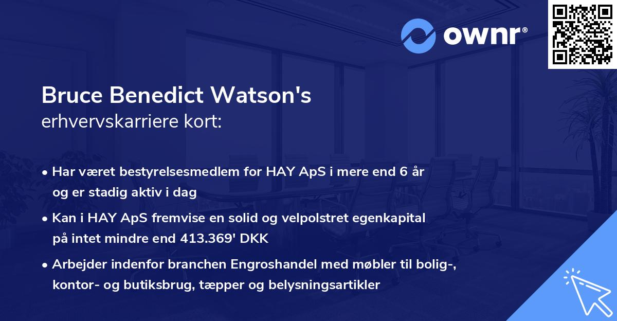 Bruce Benedict Watson's erhvervskarriere kort