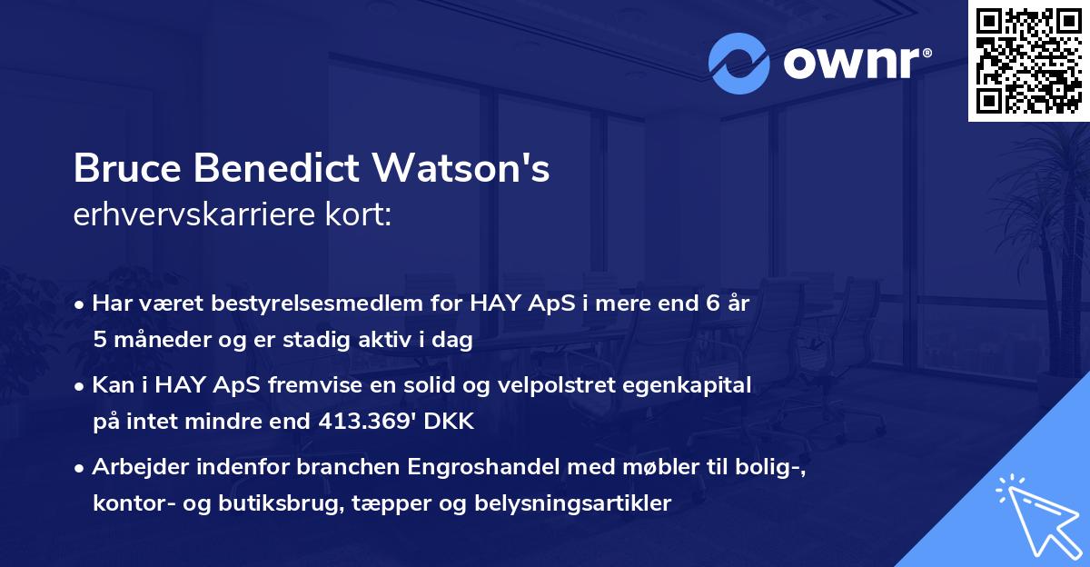 Bruce Benedict Watson's erhvervskarriere kort
