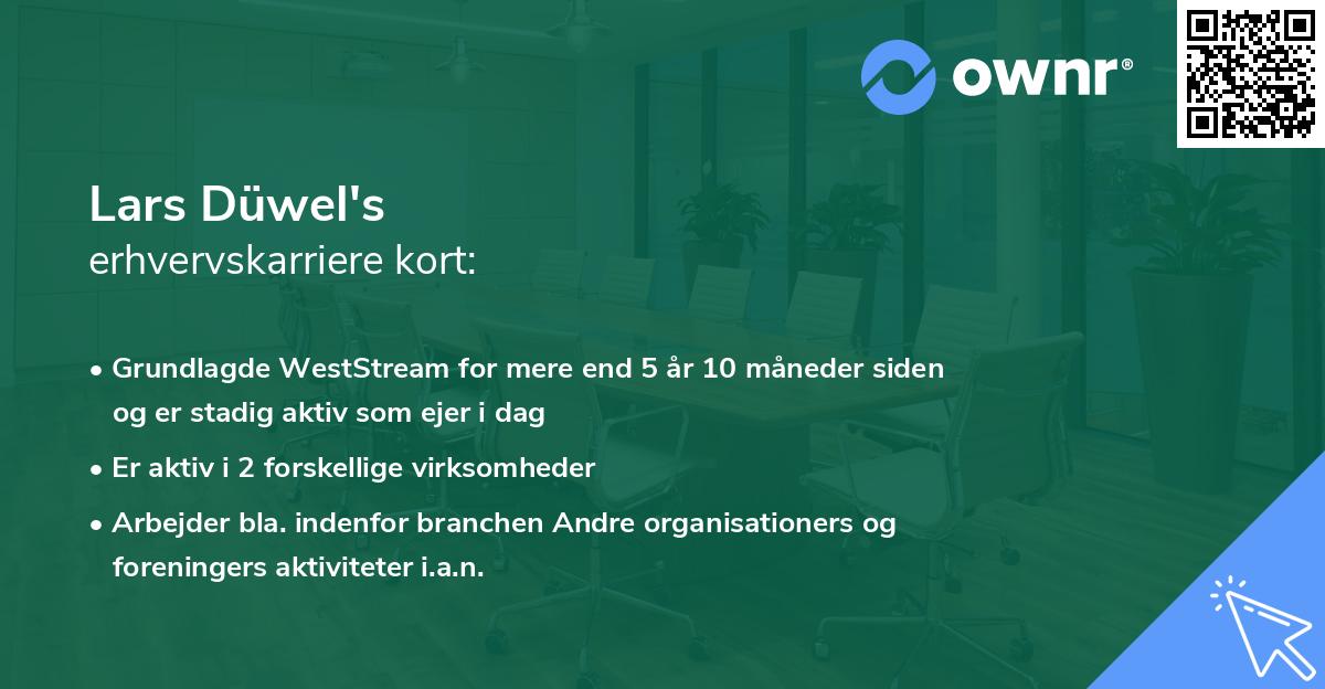 Lars Düwel's erhvervskarriere kort