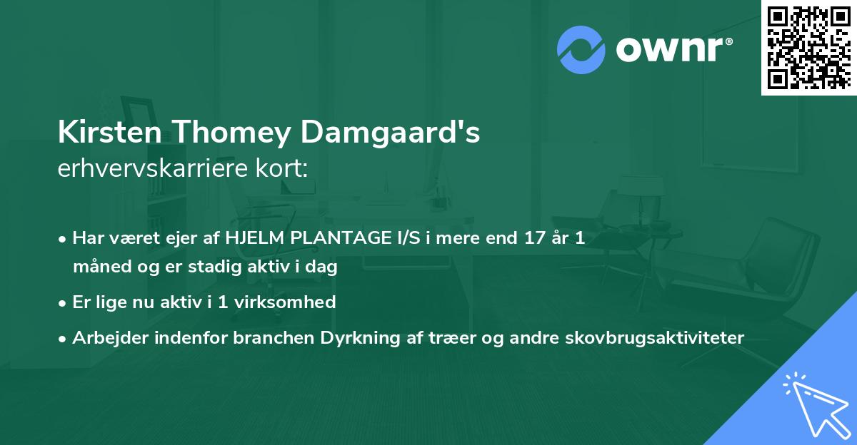 Kirsten Thomey Damgaard's erhvervskarriere kort