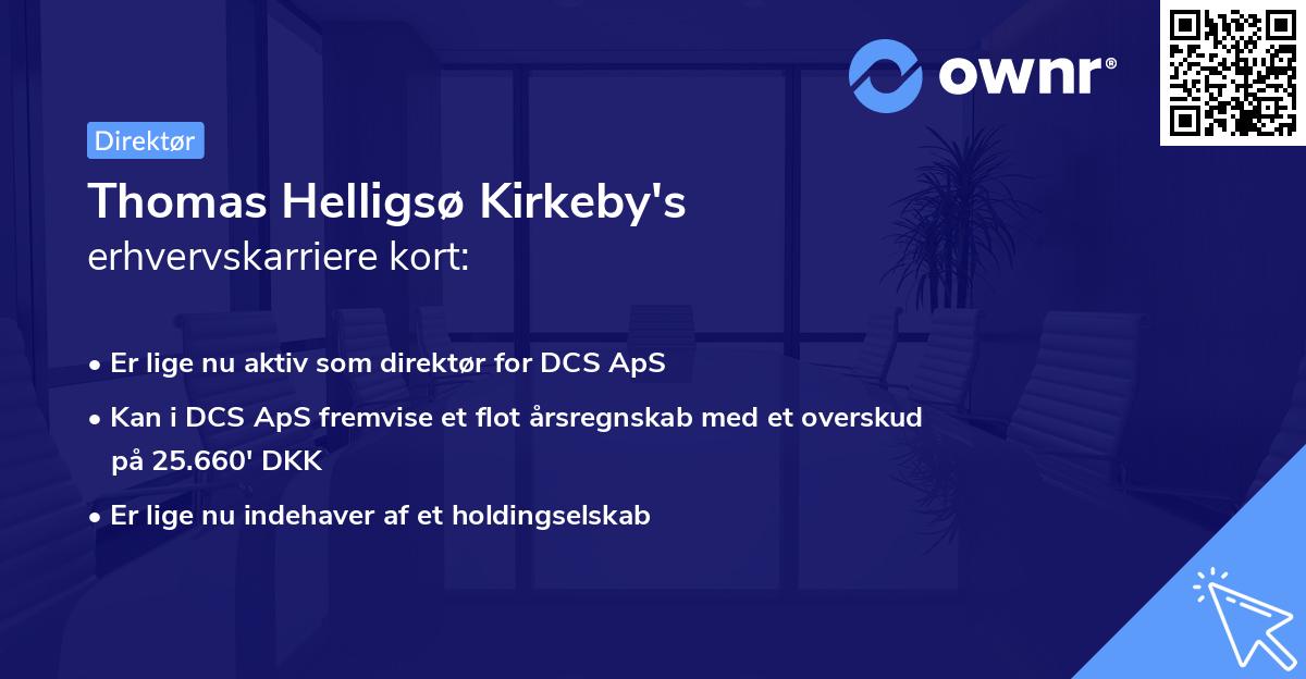 Thomas Helligsø Kirkeby's erhvervskarriere kort