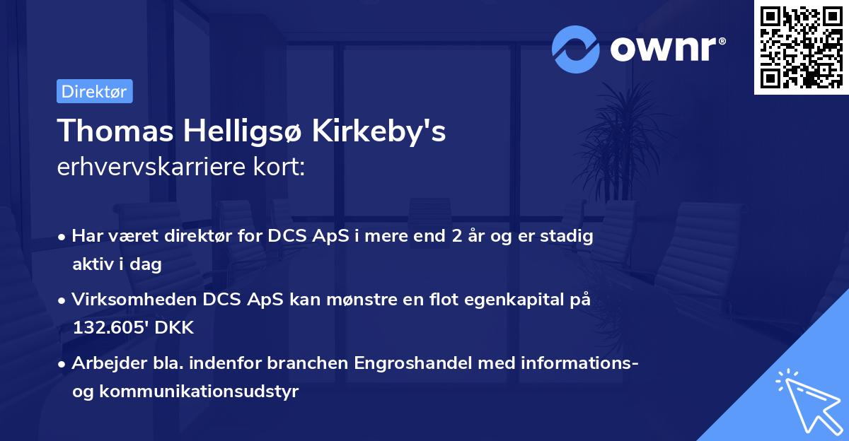 Thomas Helligsø Kirkeby's erhvervskarriere kort