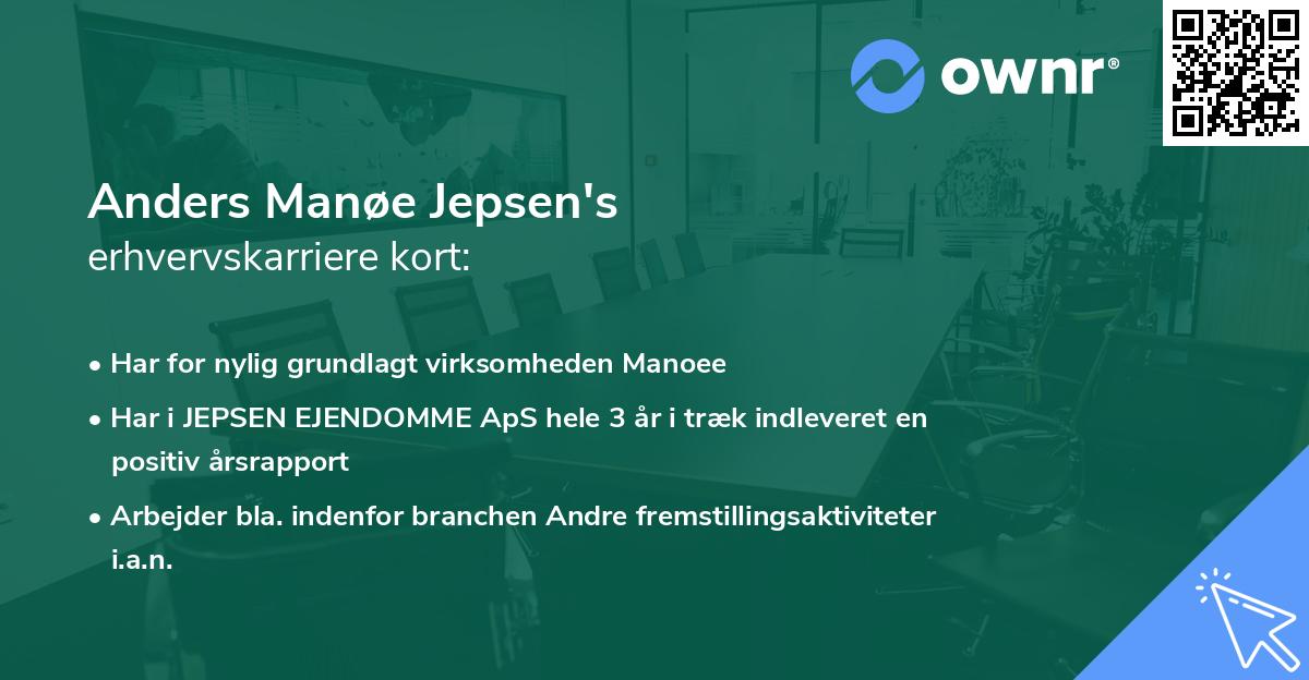 Anders Manøe Jepsen's erhvervskarriere kort