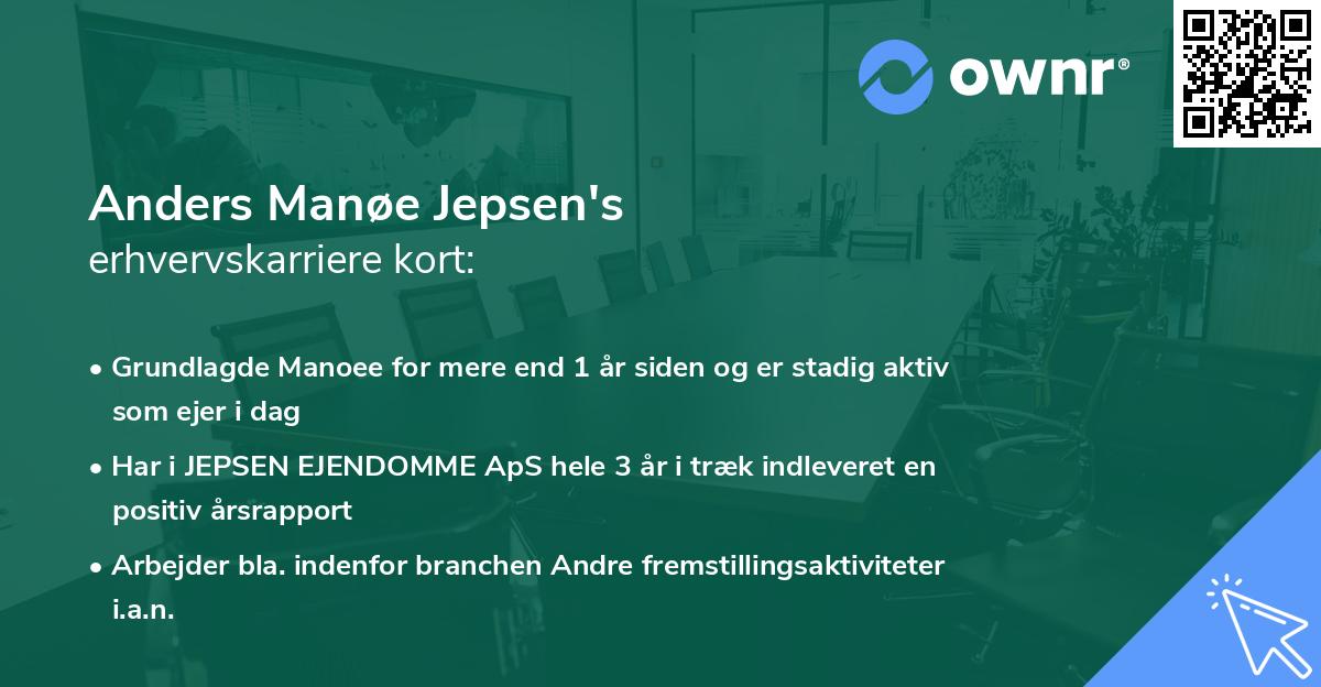 Anders Manøe Jepsen's erhvervskarriere kort
