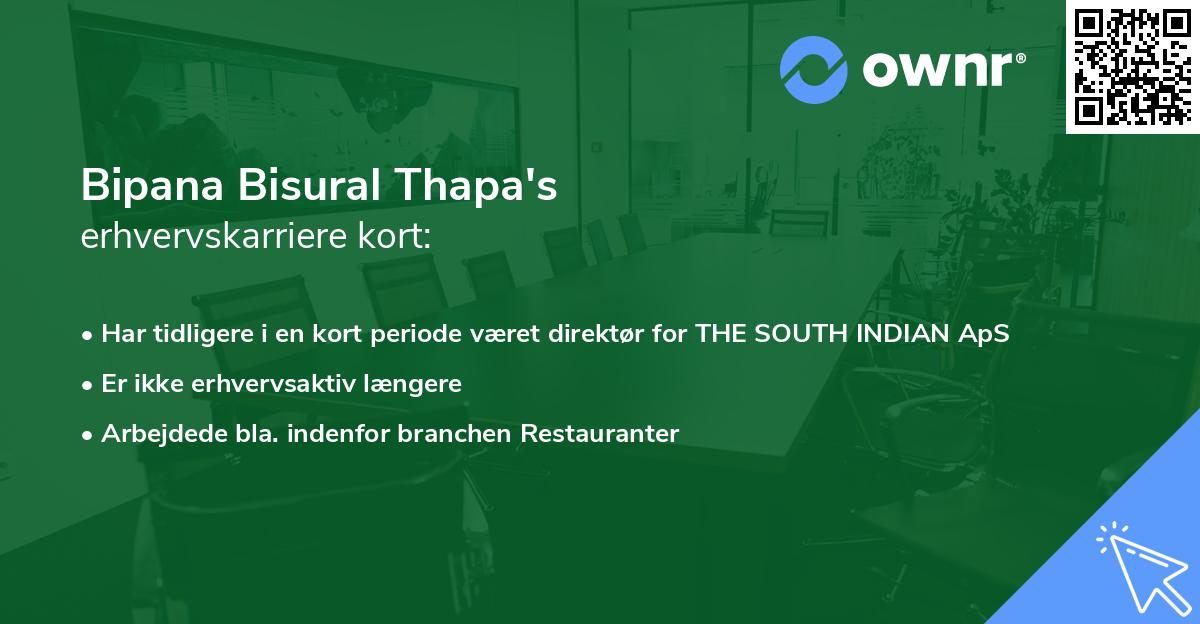 Bipana Bisural Thapa's erhvervskarriere kort