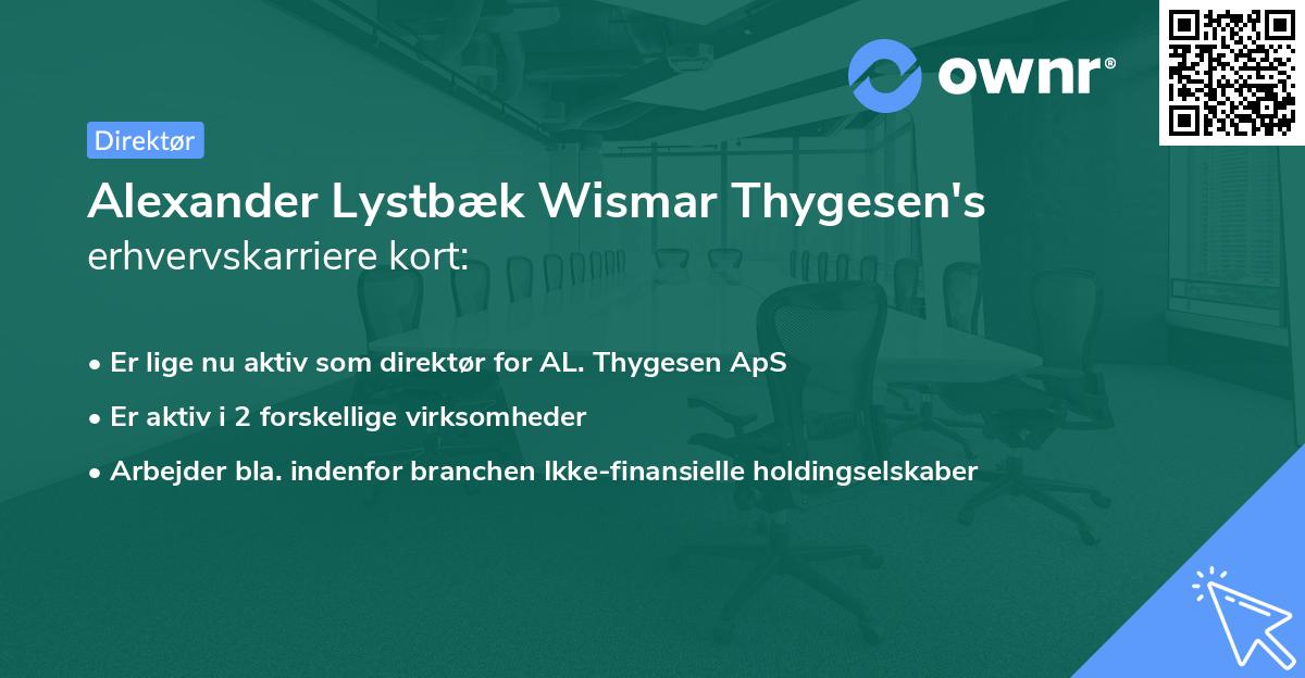 Alexander Lystbæk Wismar Thygesen's erhvervskarriere kort