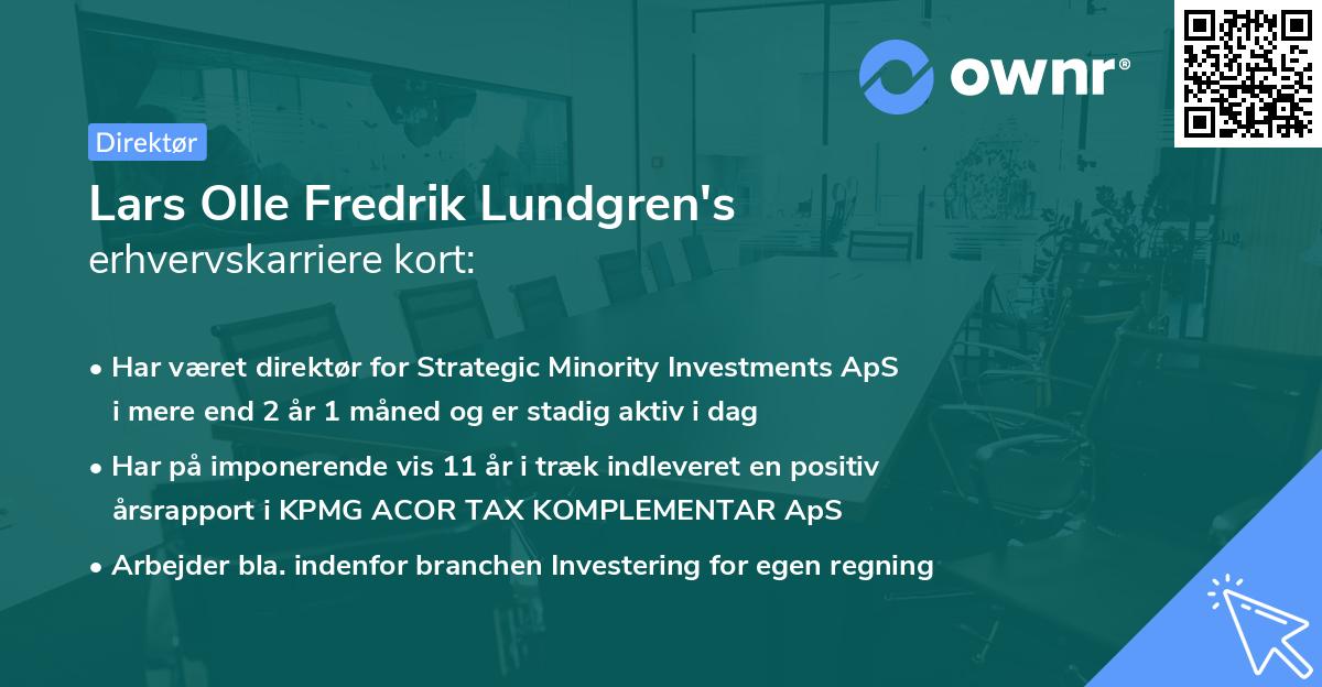 Lars Olle Fredrik Lundgren's erhvervskarriere kort