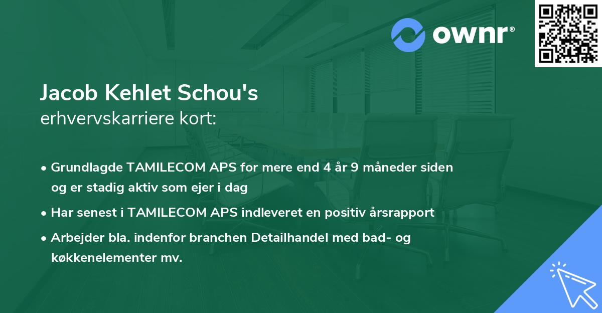 Jacob Kehlet Schou's erhvervskarriere kort