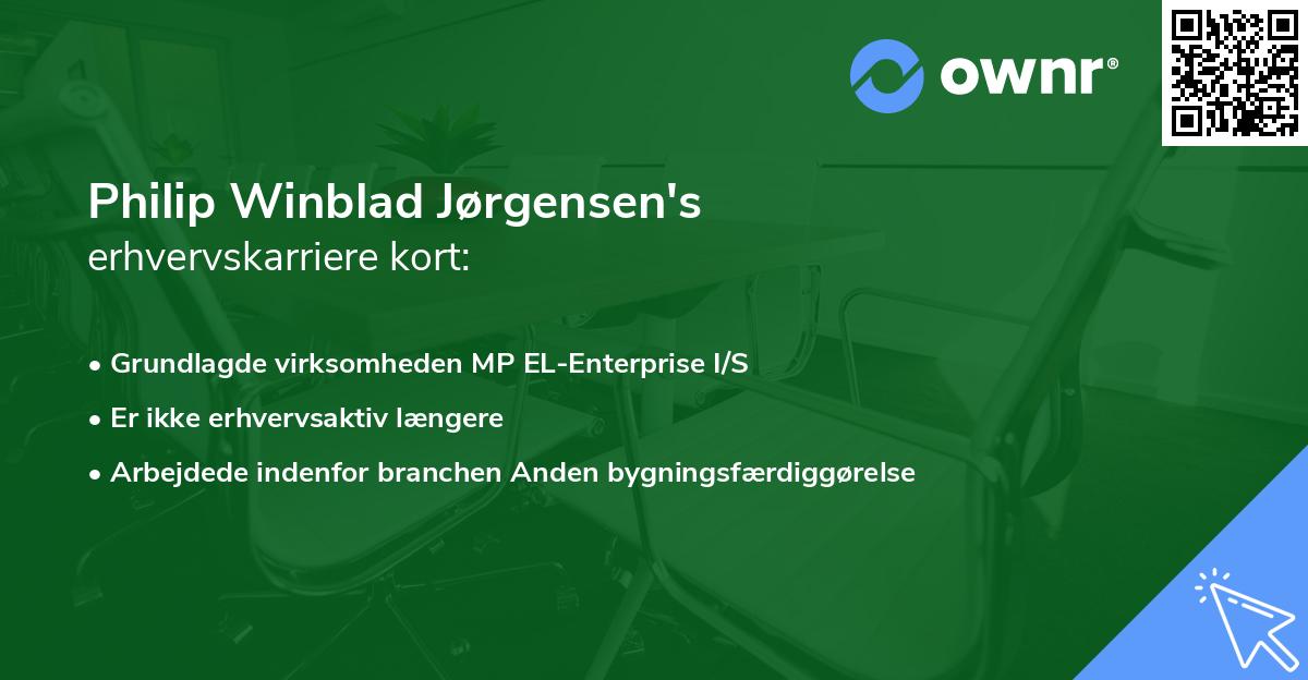 Philip Winblad Jørgensen's erhvervskarriere kort