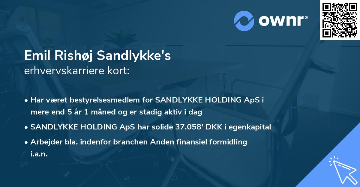 Emil Rishøj Sandlykke's erhvervskarriere kort