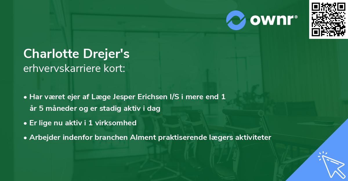 Charlotte Drejer's erhvervskarriere kort