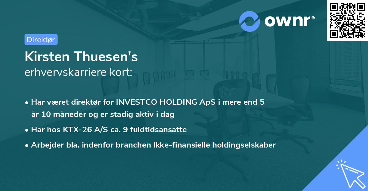 Kirsten Thuesen's erhvervskarriere kort