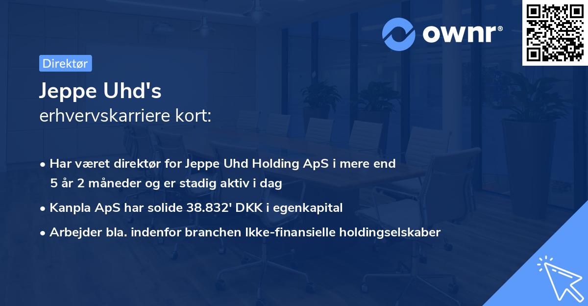 Jeppe Uhd's erhvervskarriere kort