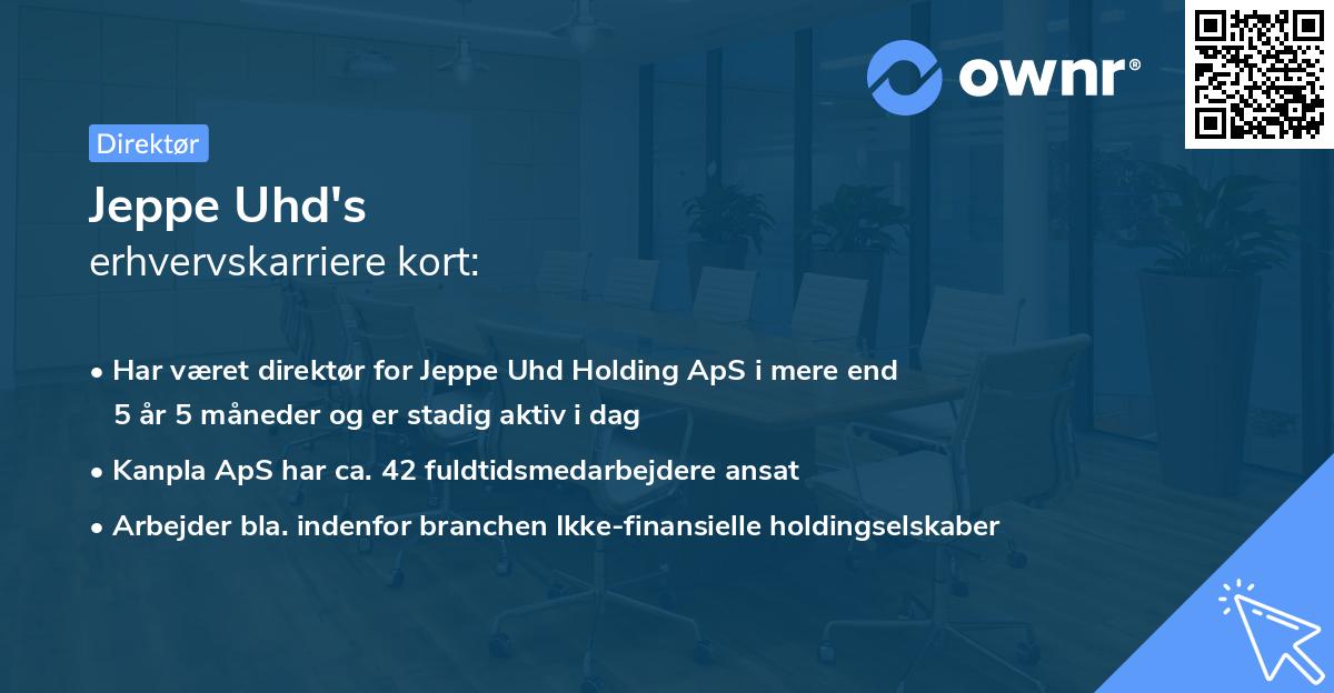 Jeppe Uhd's erhvervskarriere kort