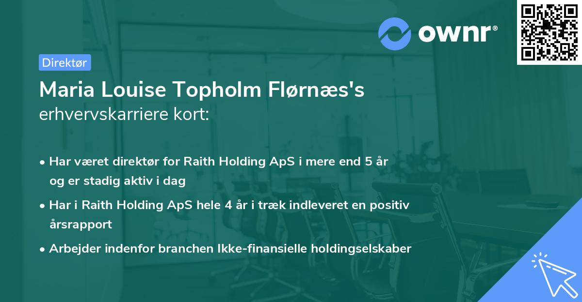 Maria Louise Topholm Flørnæs's erhvervskarriere kort