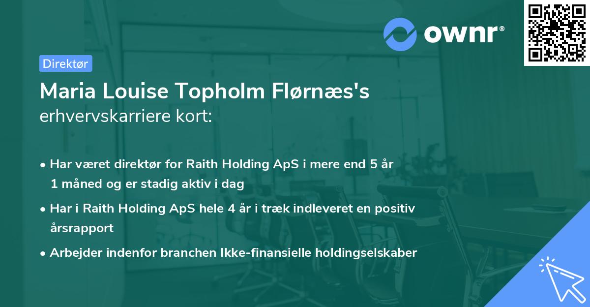 Maria Louise Topholm Flørnæs's erhvervskarriere kort